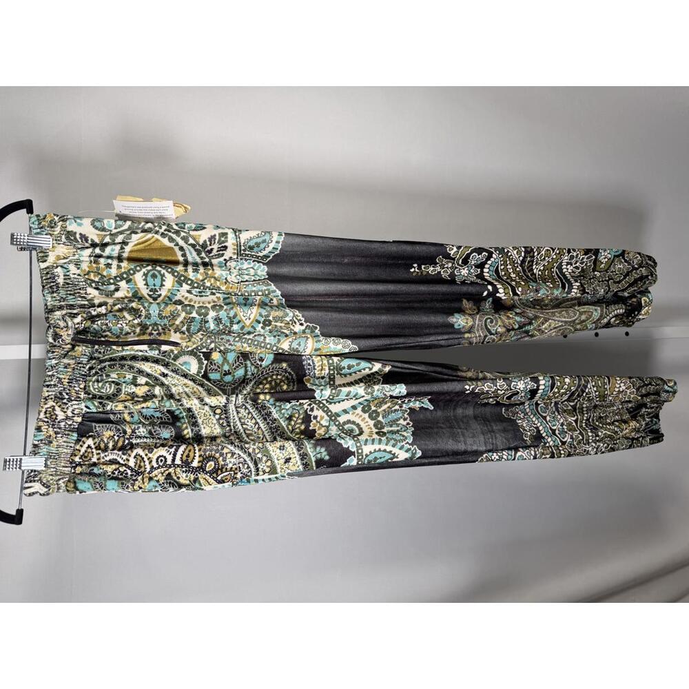 NWT One World Women’s Paisley Print Jogger Pants Boho Elastic Waist Size Medium - Picture 3 of 6